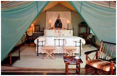 The 12 canvas and thatch tents are comfortable with an emphasis on a relaxed, private atmosphere.