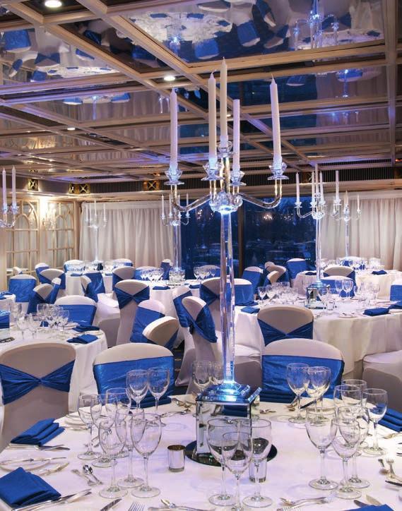 CRYSTAL PALACE SUITE Whether flooded in natural light or lit up by magical candlelight in the evening, the Crystal Palace Suite is perfect for occasions from a banquet for 110 to a more intimate,