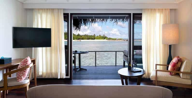soothing you to sleep. Over Water Bungalow Relax in these spacious 62 sqm rooms perched above natural coral beds.