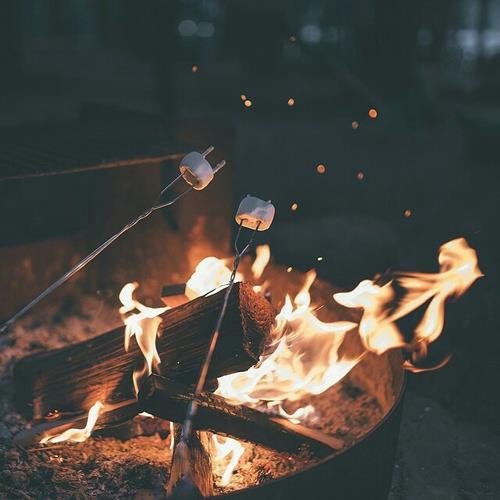 Bonfire & S mores Roast Memories are made around a roaring fire where one can share stories and laugh when roasting marshmallows with