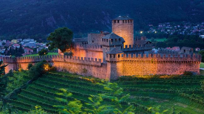 The three castles of Bellinzona are one of the main attractions in canton Ticino.