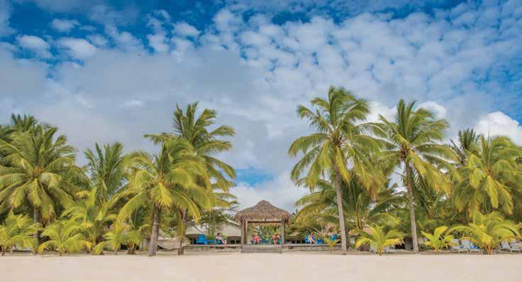 The resort offers 35 spacious suites and studios, situated on the beachfront overlooking the lagoon or among the tropical gardens and beside either of the two swimming pools.