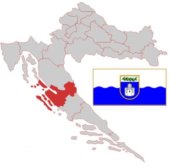 Područje Zadarske županije Zadarska županija se nalazi u središnjem dijelu Hrvatskog primorja. Prema podacima [3] ukupna površina županije je 7486,91 km 2.