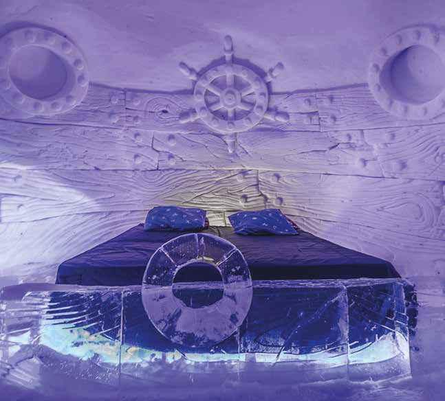 Showers, toilets and a Scandinavian sauna are provided in a building next to the snow hotel.