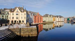 You will then navigate through West Cape and some of Norway s most beautiful fjords before reaching the stylish town of Ålesund, famed for its