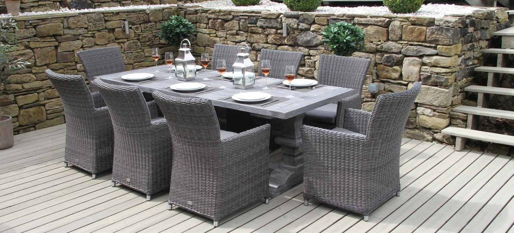 Castello Dining Premium Outdoor 18-078-K Set includes: 8 x Chairs, 1 x