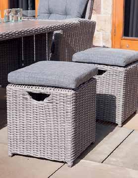 Chair 76cm 74cm 89cm Footstool 43cm 40cm 41cm The perfect outdoor dining solution for a garden or patio