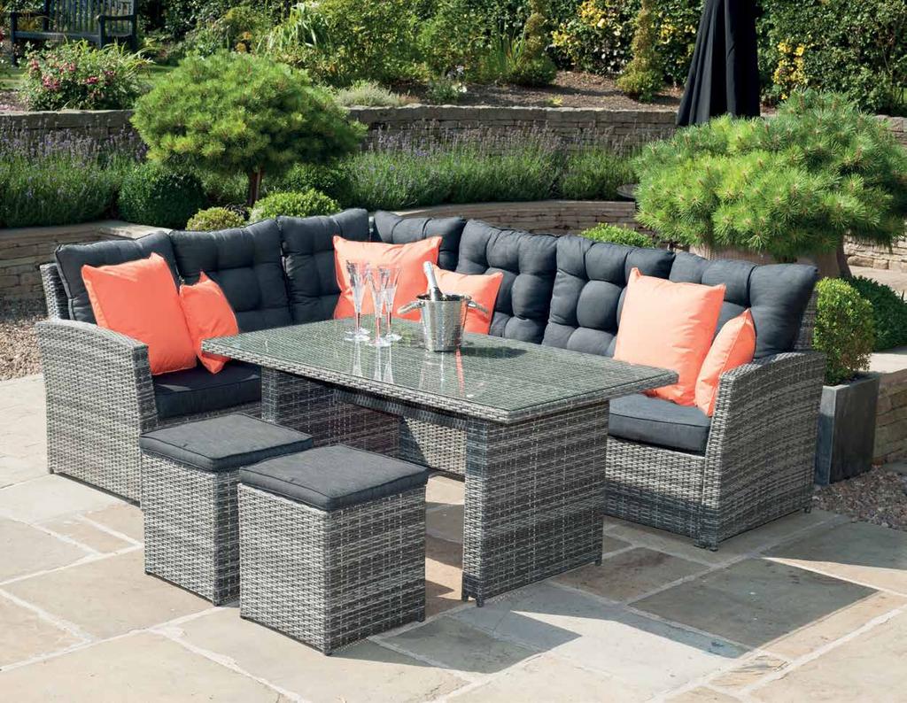 Cayman Cayman Relaxed Dining - Mixed Grey - 18-087 A contemporary Relaxed Outdoor Dining Set, the Cayman is in a beautiful Mixed