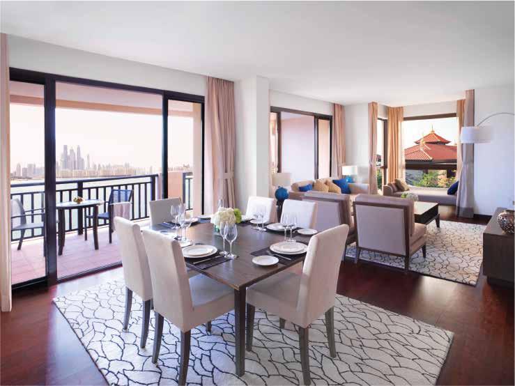 ANANTARA THE PALM DUBAI RESIDENCES A luxurious residential property with 442 fully furnished one and two bedroom apartments forming part of the Anantara The Palm Dubai Resort, located on the eastern