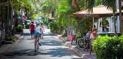 ESPANOLA WAY - 5 MILES (13 MIN) Tucked away on a palm tree-lined pedestrian street with string lights twinkling overhead, Española Way is a charming Old World throwback in the heart of South Beach.