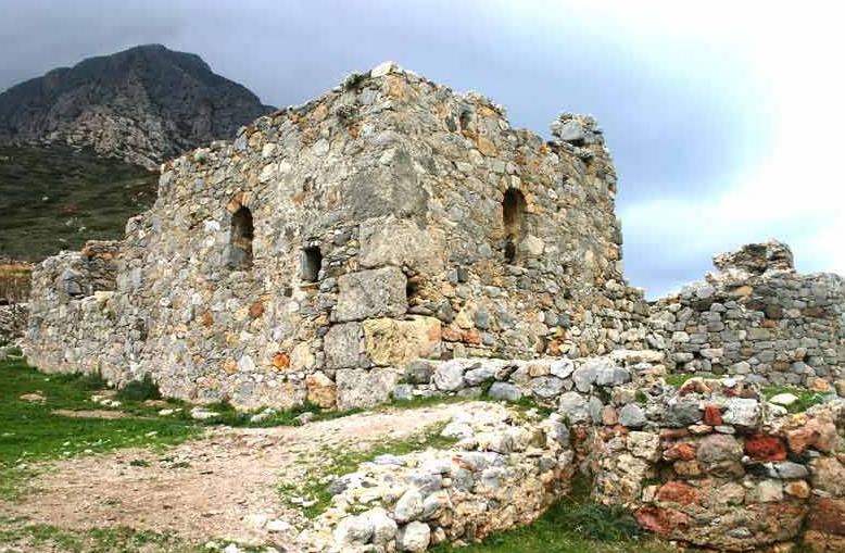 church, a monastery with the ruins of its castle