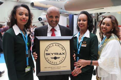 Ethiopian Catering SKYTRAX World Airline Award for The Best Airline staff in Africa for the 2nd time on July 12, 2016.