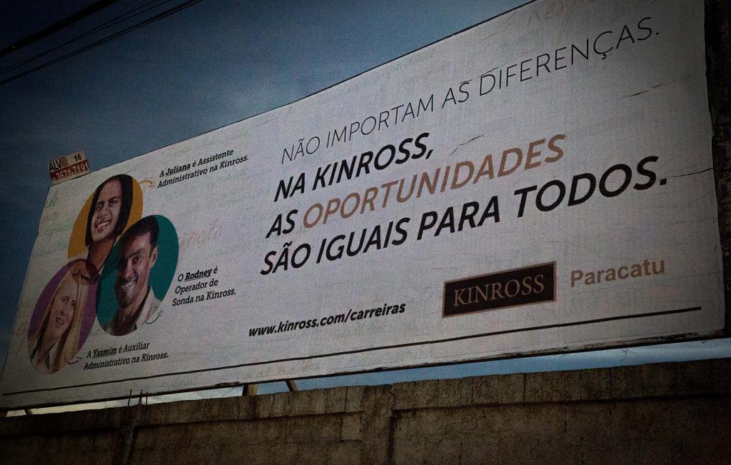 A Kinross billboard in Paracatu. Justiça Global, 2014 III.