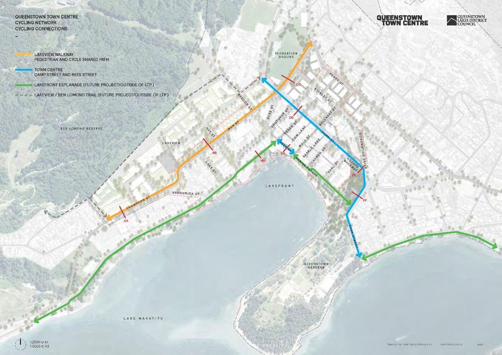 2018 update of the Southland Regional Land Transport Plans 2015-2021 Figure 7: Queenstown s proposed Town Centre cycle network Source: Queenstown Lakes District Council, November 2017 The opportunity