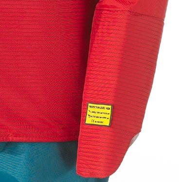 Important! AREAS WITH PROTECTION Striped fabric clearly identifies protected areas and the labels tell the level of protection.
