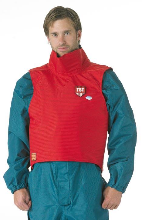 jacket WITH HAND PROTECTION The Jacket provides effective full front protection as well as around the neck and shoulders. It also has integrated Hand Protection.