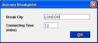 Tips (2) Journey Breakpoint : When booking an international itinerary, including one non-pure UK Rail segment (for instance Manchester-Paris), you will you need to specify the breakpoint city and a
