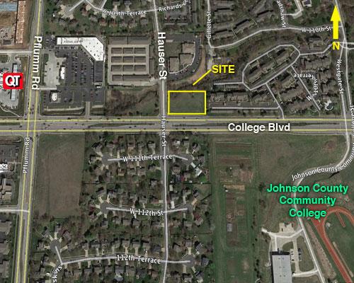 Terrace and State Line Road 2.5 miles from I-435 - easy access Large lot located in Central Leawood NEC of College Blvd. & Hauser St.