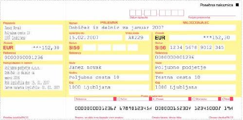 Posebna nakaznica za izplačilo evrov po bo izdana na novem obrazcu in v evro valuti (Slika 12). Slika 12: Posebna nakaznica PN 03 Vir: Navodilo o namenu, obliki in vsebini posebne nakaznice, 2006.