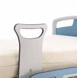 A rubber wheel makes sure that there is a safe distance between the bed and the wall during the height-adjustment of