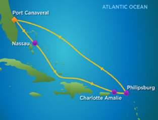 Cruise January 13, 2019 Sailing roundtrip from Port Canaveral to Bahamas, St. Thomas, and St. Maarten Inside Cabin Cat. 6V $1,049.00 pp Central Park Inside Cabin Cat. 1S $1,183.