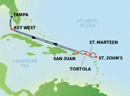 45 Norwegian Pearl 10 Night Eastern Caribbean Cruise from Tampa January 17-27,