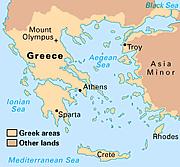 GREECE a. Aegean Area i. Mountainous peninsula ii. Interior plain iii. Rugged coastline b. Early People i. Minoans 1.