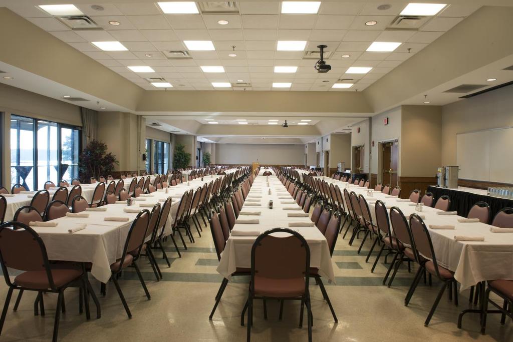Our Conference Center can seat up to 300 people.