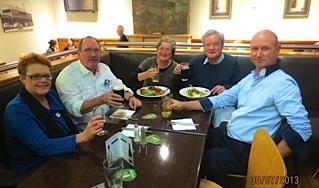 COMMENTS FROM THE MEMBERS: There was no need for formality at our joint dinner meeting as members from both clubs met up with old and new friends. Peter Gissing: We should do this more often.