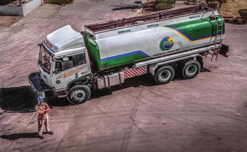 Curretly PSO employs a fleet of over 8,000 tak lorries out of which over 2,000 tak lorries are New Visio tak lorries which are complyig with the latest ADR stadards ad are equipped with pilferage