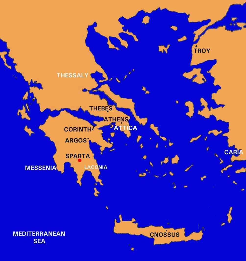 Sparta controls the Peloponnesian Peninsula People they conquer become slaves called helots Military-dominated life Men grow up communally, wage war when young, rule when older Women are tough