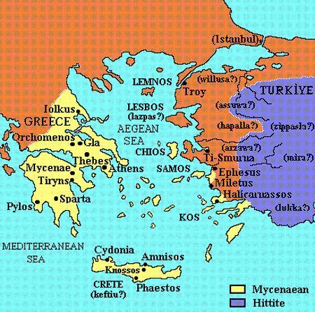Mycenae: The First Greek State Begins around 1900 BCE, at high point 1400-1200 BCE Warrior people who traded with the eastern Mediterranean areas Conquer