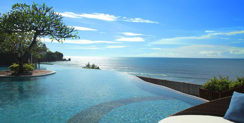 CLIFF-SIDE LUXURY GREETS OCEAN SURF AND SPECTACULAR SUNSETS. Cascading down Uluwatu s dramatic cliff-side, Anantara Uluwatu Bali Resort reveals an infinite panorama of sky and sea.