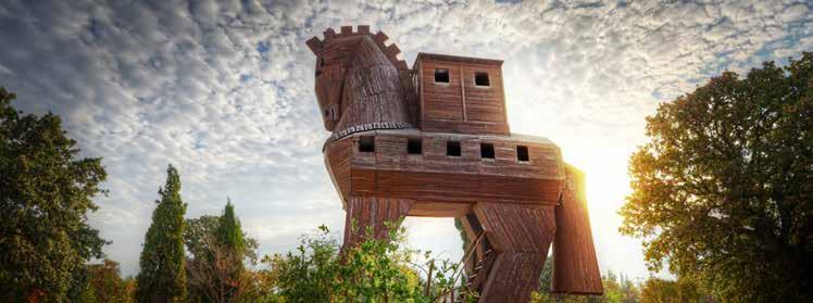 THE ITINERARY addition to being a Turkish national park, is a UNESCO World Heritage site. You will see the huge replica of the Trojan Horse and the fortified walls of the city.