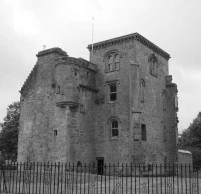 Johnston Castle: 1500 s Built by the Houstouns of Milliken. It was originally known as the house of Easter Cochrane, but was renamed Johnstone Castle when George Houston took over the estate in 1733.