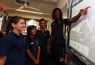 Ro Eagles Rock My School is a two-part, values-based program presented by current and former West Coast Eagles players and delivers positive health, lifestyle and educational messages to primary