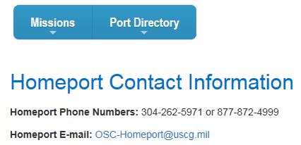 Figure 2-38 Contact Information Homeport