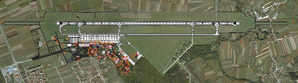 6.4. AIRPORT INFRASTRUCTURE 6.4.1. AIRSIDE INFRASTRUCTURE Existing ZAG airside infrastructure, consisting of the runway, taxiway system and aircraft parking apron, is displayed in Figure 11.