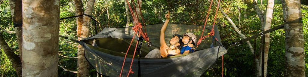 Half Day / Jun - Sep, From R$400,00 Tree Top Camping Towering above the forest floor in our tropical rainforest, you will partake in an awe-inspiring, rare