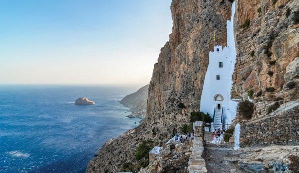 only one on the beautiful soft sands or discover the Panaghia Chozoviotissa Monastery, half-way up a 400m precipice above the sea one of the most unforgettable sites of the Aegean.