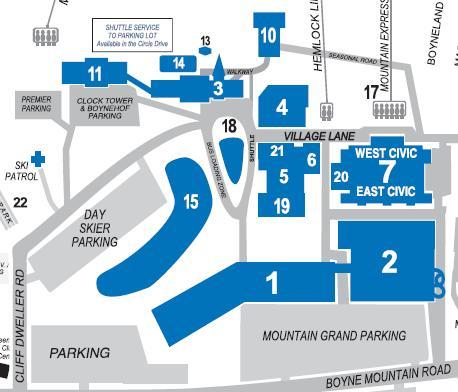 RESORT MAPS Conference Facilities and Guest Lodging 1 - Mountain Grand Lodge 2 - Avalanche Bay