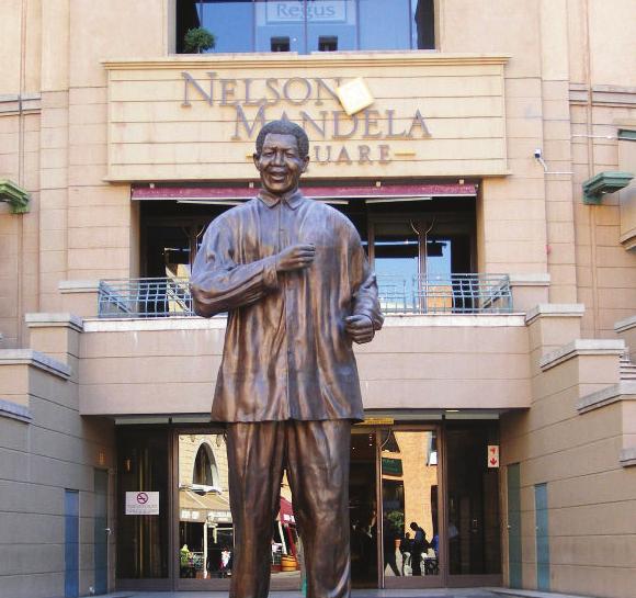 The Nelson Mandela Square in Sandton Standing six meters tall and weighting 2.