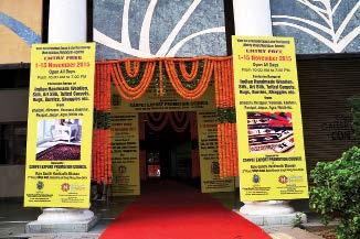 SHILPI HAAT {CEPC launched extensive publicity for exploring Indian Carpets and promoting handmade carpets of India by advertising with the assistance from DC (H) on the Varandha Pillars at Rajeev