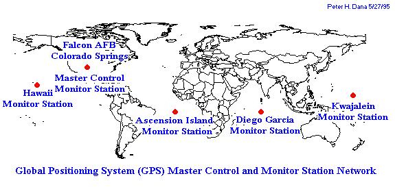 to B using a map. GPS (GLOBAL POSITIONING SYSTEM) 1.) Space Segment - cluster of 24 satellites, orbiting in 6 planes (4 in each plane). 2.) Control Segment operates GPS in master stations close to the equator.