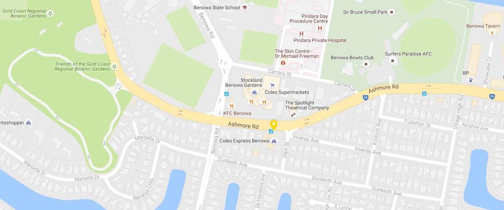 Depart 7:25am: Bus Stop Benowa Gardens Shopping Centre, on Ashmore