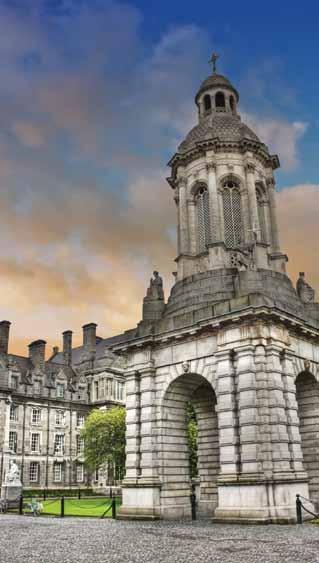 Attend a private welcome reception and dinner at Dublin s Trinity College (top), with a private viewing of the ancient book of kells.