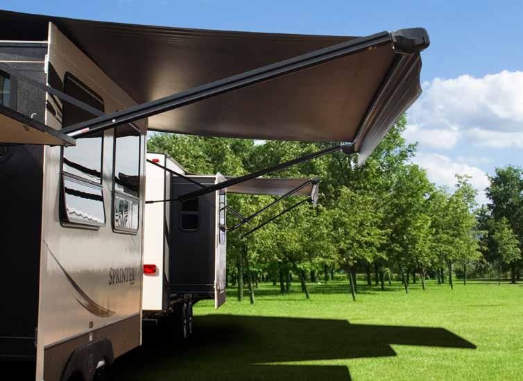 SOLERA: XL 12V POWER AWNING Extended Shade and Relief From the Sun 20% MORE SHADE SOLERA: XL 12V POWER AWNING Extended Shade and Relief From the Sun FIX IT POWER UP UPGRADE GO LARGE The Solera XL