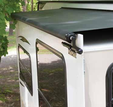 Competitor A FEATURES Attractive and economical protection for your slide-out Full coverage over the slide-out roof and the RV sidewall slide-out opening Blocks leaves, bird droppings, branches and