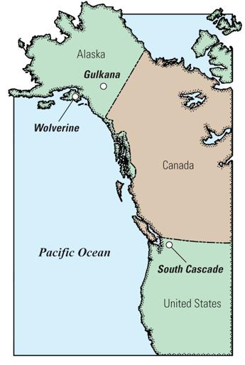 Fact Sheet 2009 3046 >> Pubs Warehouse > FS 2009 3046 USGS Home Contact USGS Search USGS Fifty-Year Record of Glacier Change Reveals Shifting Climate in the Pacific Northwest and Alaska, USA Fifty
