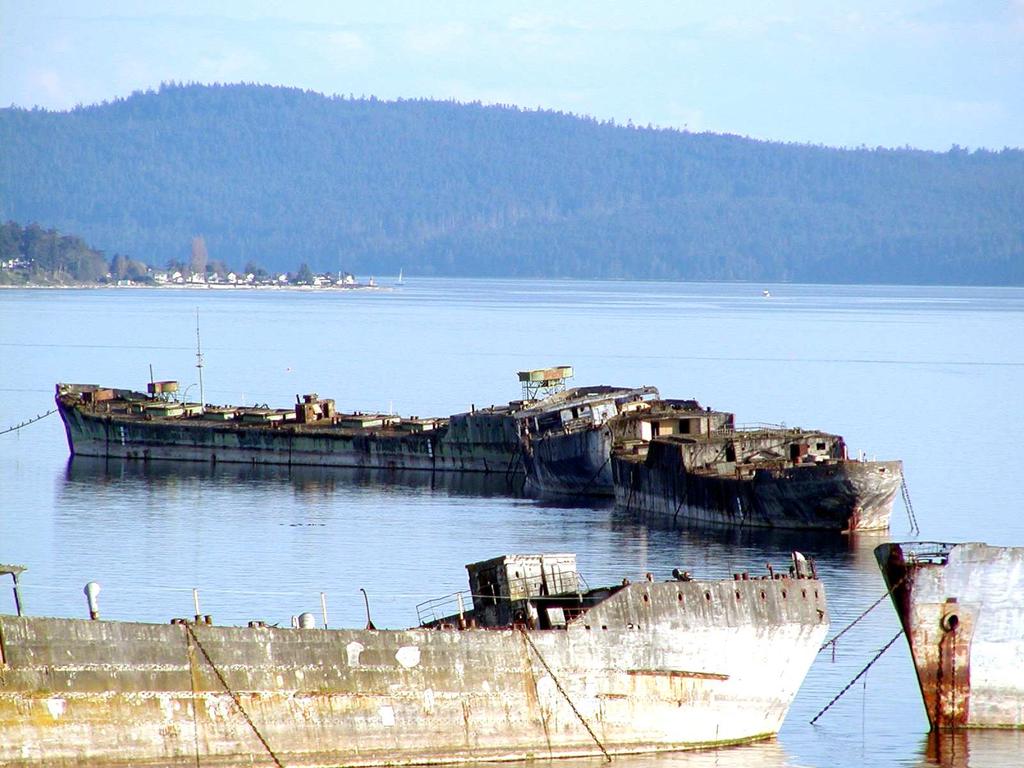 THE POWELL RIVER BREAKWATER In addition to seven of the McClosky ships, three other vessels constructed from concrete were positioned in British Columbia at the mouth of the Powell River in the late